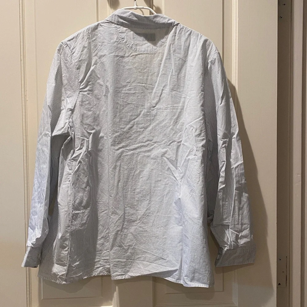 Bergfabel Jenny Shirt White and Blue Stripe Cotton Button-Down Shirt, sz 38 - Picture 5 of 5